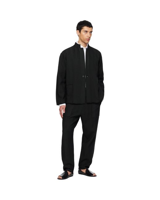 Homme Plissé Issey Miyake Black Inlaid Knit Trousers for men