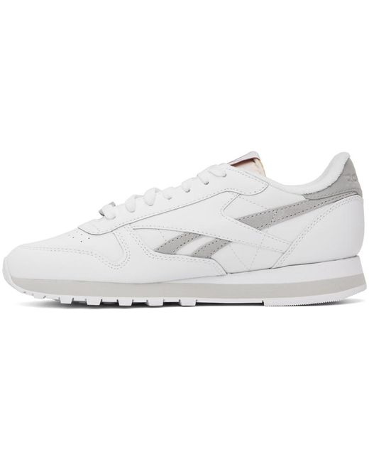 Reebok Black White & Gray Classic Leather Sneakers for men