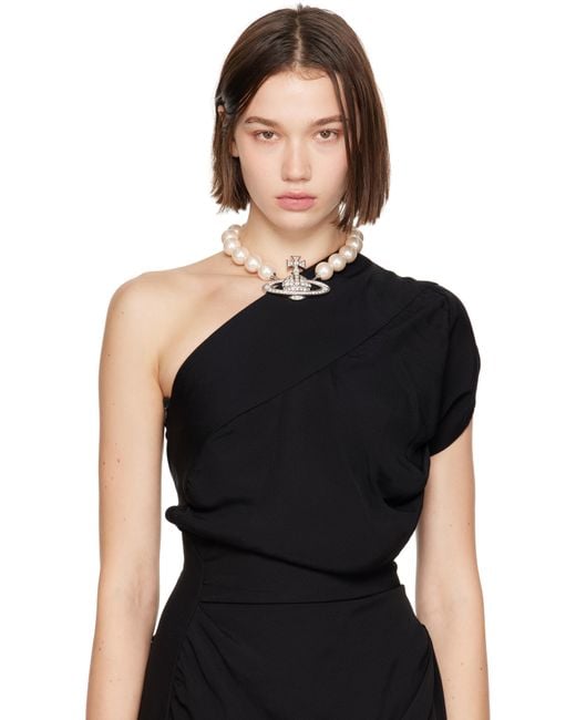 【関税込み】Vivienne Westwood ホワイト Neysa ネックレス Vivienne Westwood: White Neysa Necklace | SSENSE