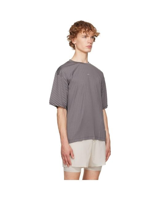 Satisfy Gray Auralite Pleated Running T‑Shirt for men