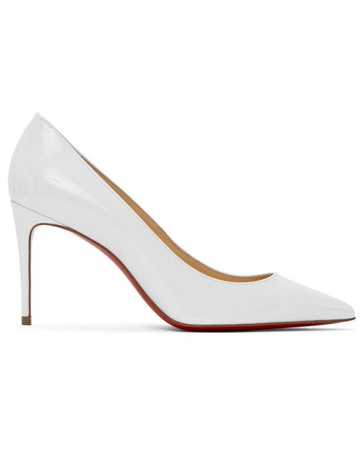 Christian Louboutin White Patent Kate 85 Heels in Black Lyst
