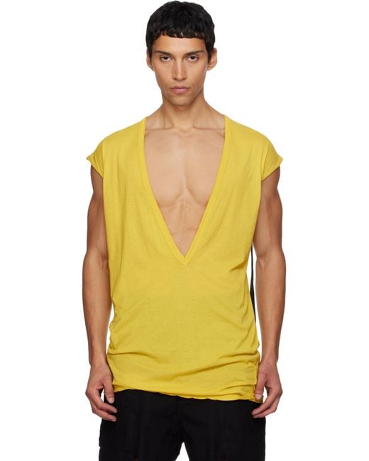 Rick Owens Concordians Dylan T-Shirt in Yellow for Men | Lyst Canada