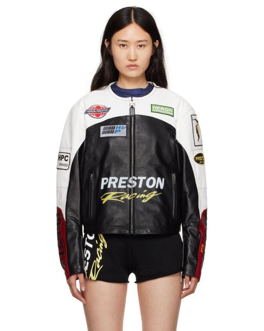Heron Preston Black Moto Leather Jacket