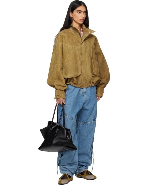 The Attico Black 'La Passeggiata' Medium Top Handle Bag