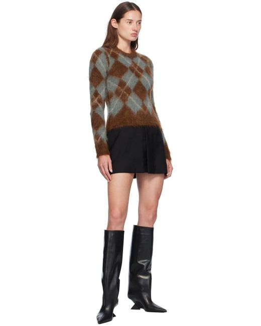 AMI Black Argyle Sweater