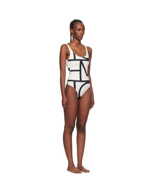 Totême  Black Off- Monogram One-Piece Swimsuit