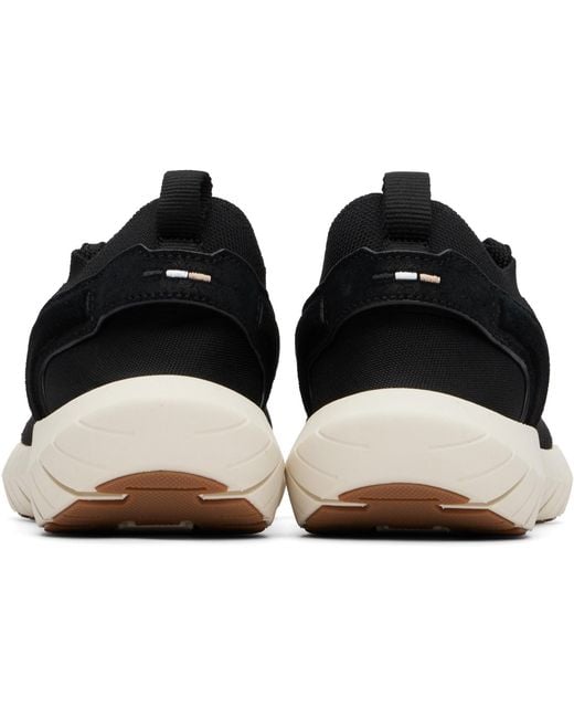 Boss Black Motion Leather Trims Knitted Sneakers for men