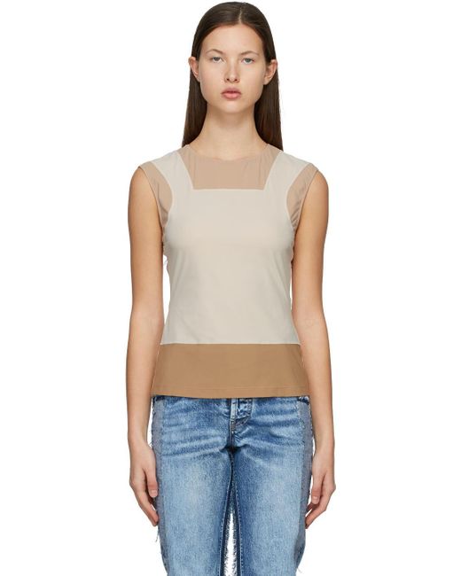 Mm6 By Maison Martin Margiela 合成繊維 ベージュ タンク トップ Lyst Mm6 By Maison Martin Margiela 合成繊維 ベージュ タンク トップ Lyst