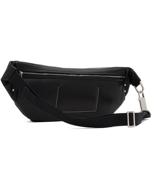 Rick Owens Black Peached Lambskin Pouch for men