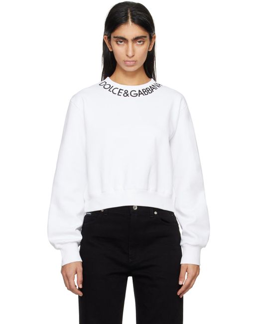 Dolce & Gabbana Dolce&gabbana White Cropped Sweatshirt