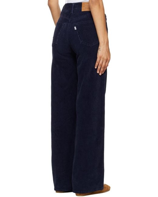 Levi's Blue High-Rise Wide Leg Corduroy Jeans