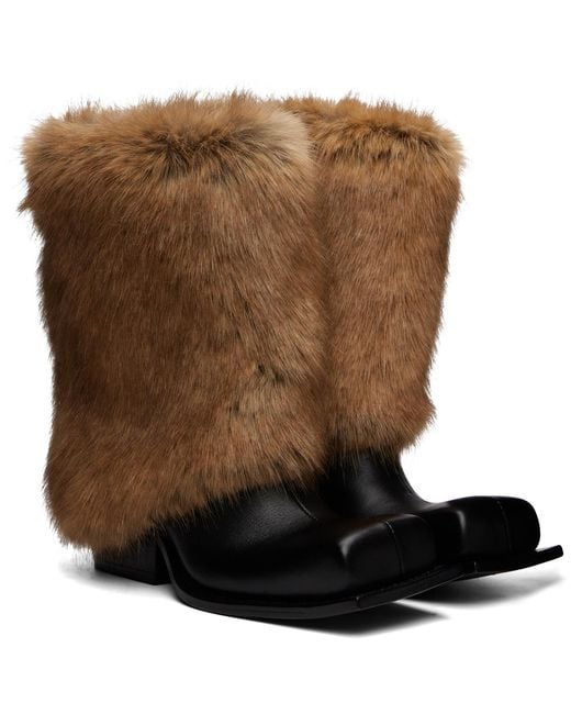 FIDAN NOVRUZOVA Brown Havva Chunky Heel Cropped Trouser Boots