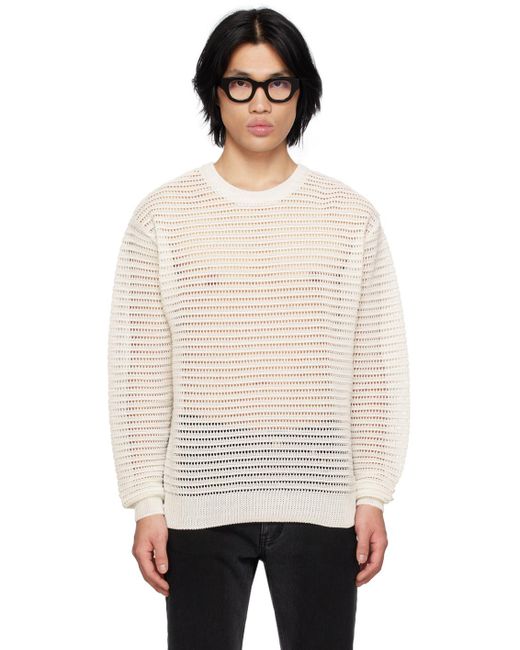 Wooyoungmi White Crewneck Sweater for men