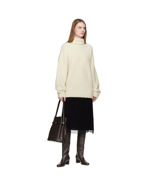 Totême  Black Belted Leather Bucket Bag