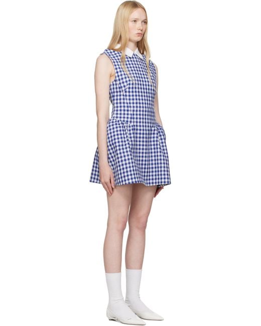 ShuShu/Tong Black Shirtneck Patchwork Sleeveless Minidress