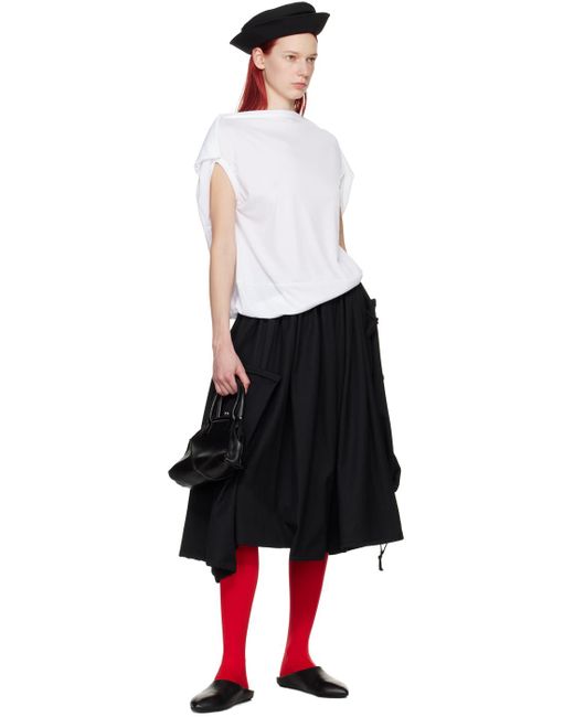 Comme des Garçons Black Drawstring Pouch Midi Skirt