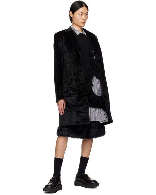 Comme des Garçons Black Paneled Faux-fur Coat for men