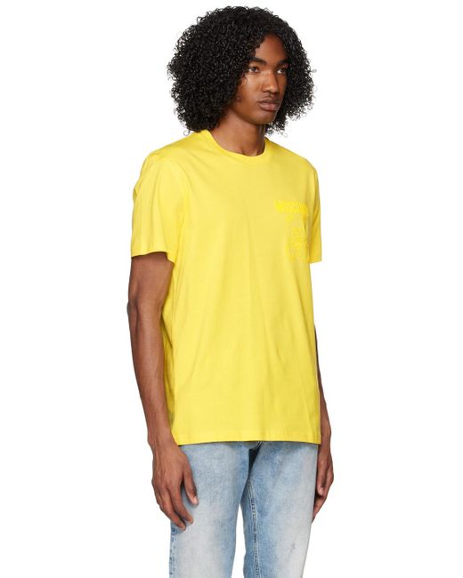 Moschino Yellow Printed T-shirt for men
