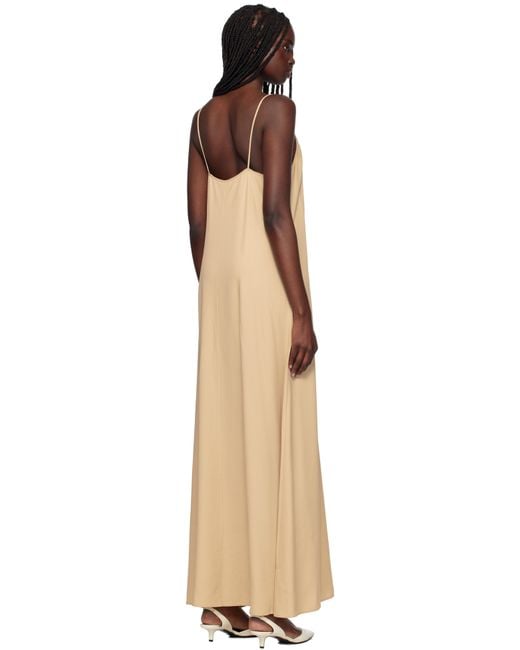 Filippa K Black Draped Twill Strap Maxi Dress