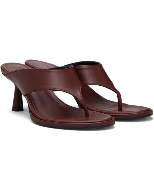 Aeyde Black Burgundy Olenna Thong Heeled Sandals