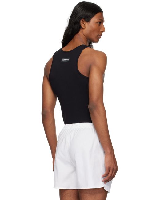MARINE SERRE Black Moon Logo Ribbed Jersey Tank Top for men