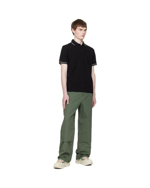 Moncler Black Logo Patch Cotton Polo for men