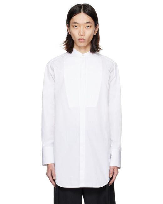 Jil Sander White Plastron Shirt for men