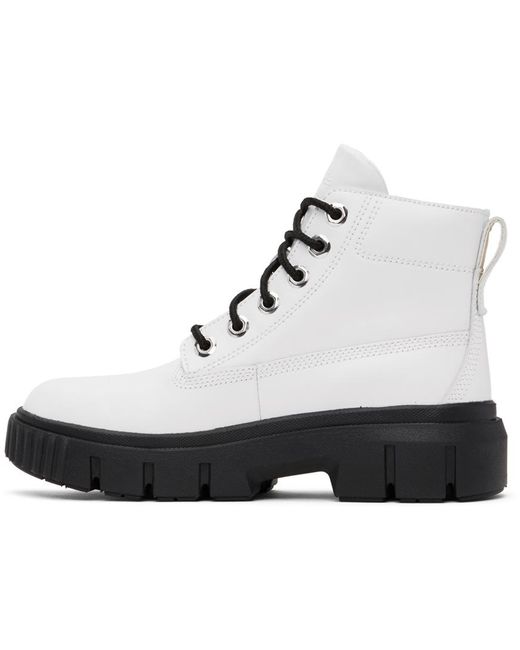 Bottes greyfield blanches Timberland en coloris Black
