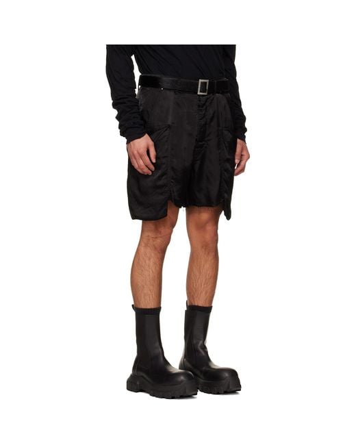 Rick Owens Black Temple Stefan Cargo Shorts for men