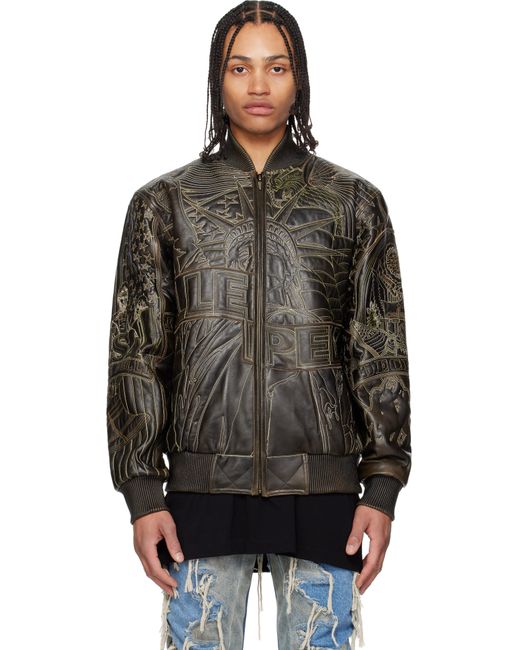 メンズ Who Decides War ブラウン Pelle Pelleエディション Monument レザージャケット Black