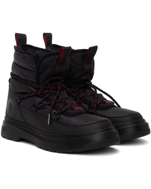 HUGO Black Quilted Boots for men