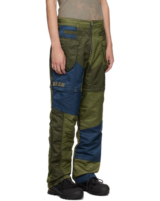 ANDERSSON BELL Green Detachable Cargo Pants for men