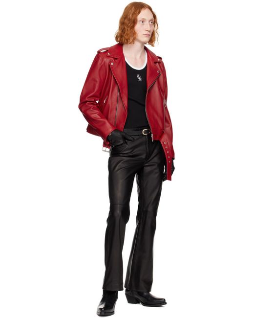 Ernest W. Baker Red Ssense Exclusive Leather Jacket for men