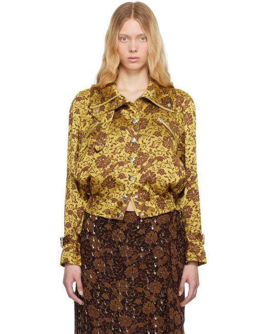 Dries Van Noten カーキ ジャカード ボンバージャケット Orange