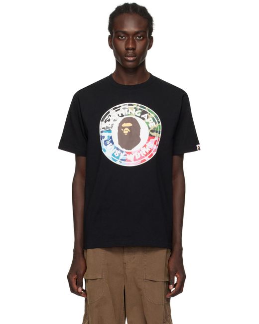 A Bathing Ape Black Abc Camo Crazy Busy Works T-shirt for men