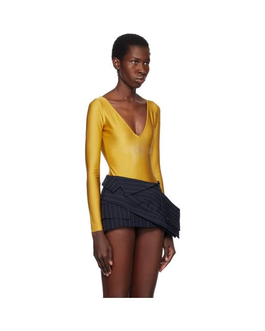 Pushbutton Orange Star Point Bodysuit