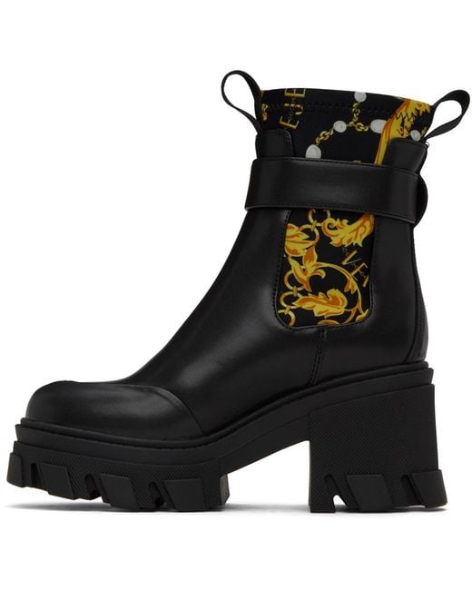 Versace Black & Gold Sophie Boots