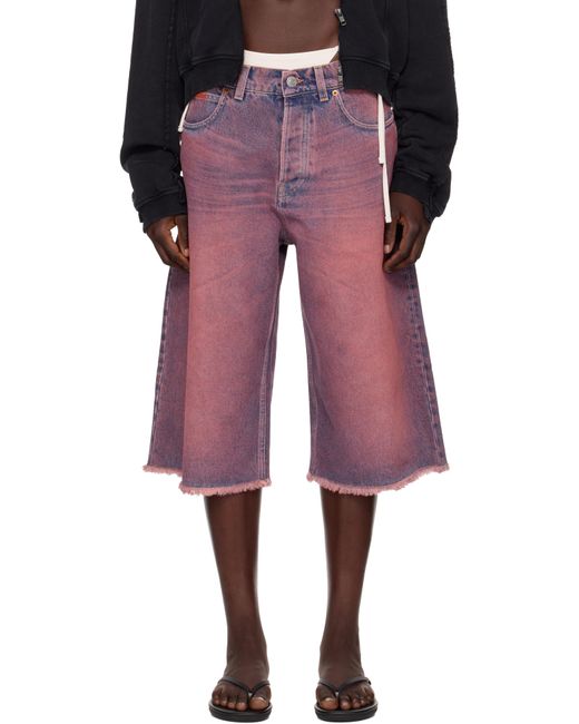 Martine Rose Pink Ssense Exclusive Faded Denim Shorts