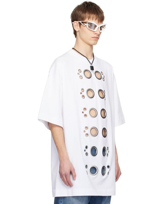 T-shirt blanc à œillets Givenchy pour homme en coloris White