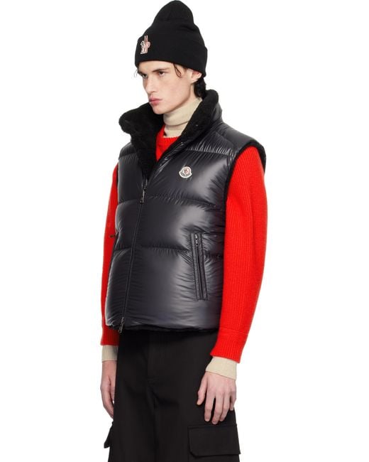 Moncler Red Colbricon Teddy Reversible Down Vest for men
