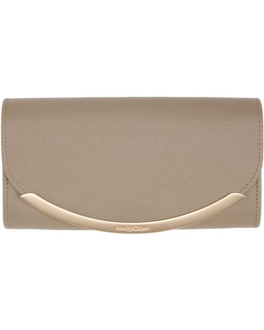 See By Chloé Black Taupe Lizzie Long Wallet