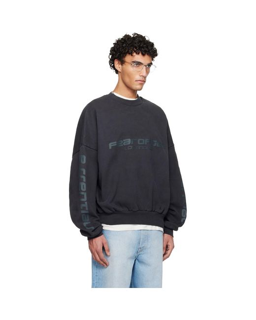 Fear Of God Black Holiday 'Los Angeles' Heavy Fleece Cropped Sweatshirt for men