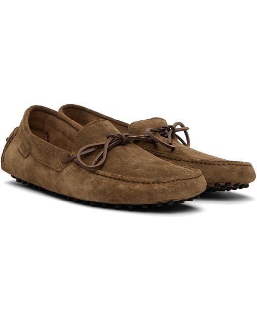 Tom Ford Black Taupe Rod Suede Loafers for men