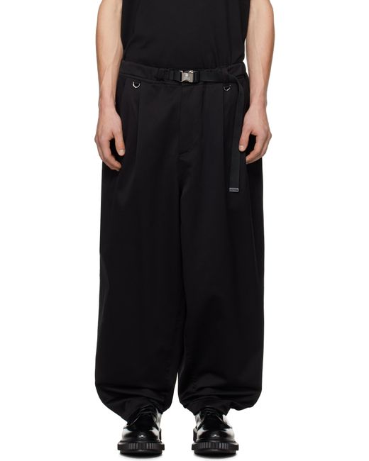 MASTERMIND WORLD Black Belted Wide Fit Easy Trousers for men