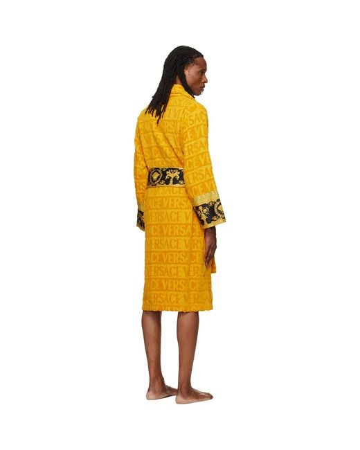 Versace Yellow 'I Heart Baroque' Bathrobe for men