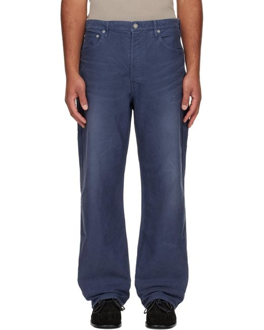 Visvim Fluxus 01 Wide G.Cords Trousers in Blue for Men | Lyst