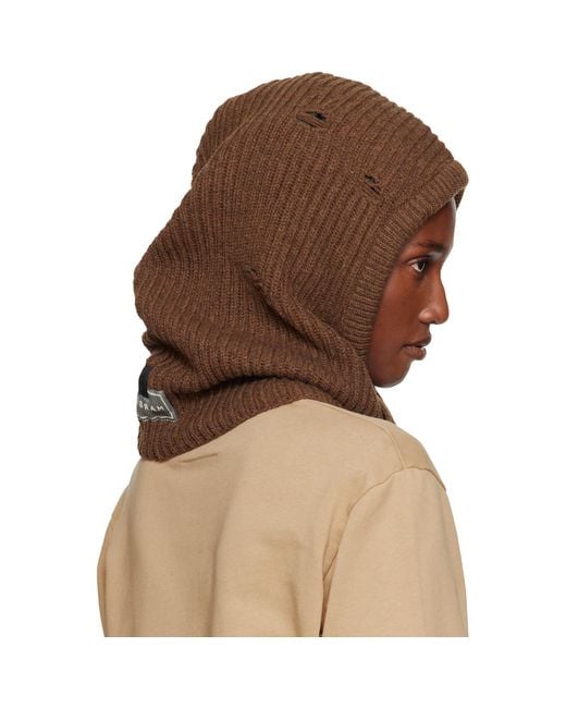 MM6 by Maison Margiela Brown Wool Hood