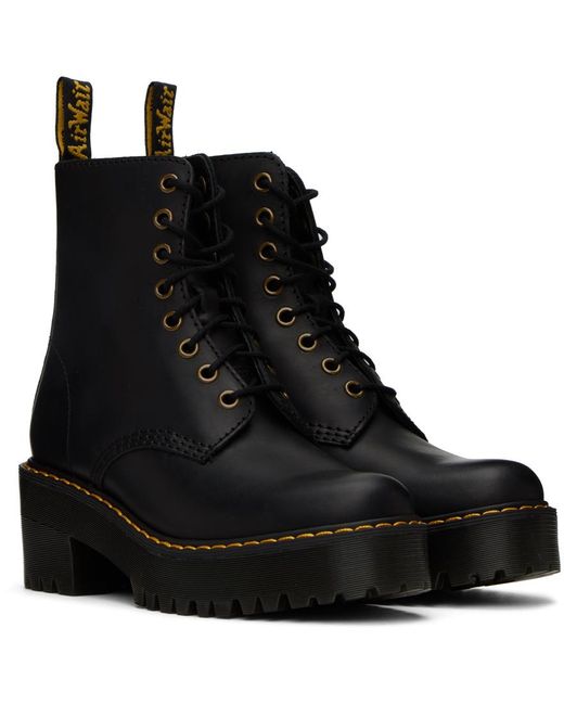 Dr martens shriver hi wyoming heeled ankle boots in black top