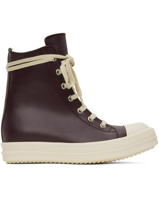 Rick Owens Brown Chunky-sole Toe-cap Leather High-top Trainers for men