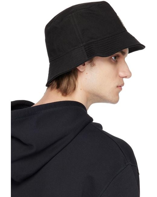 Raf Simons Black Patch Bucket Hat for men